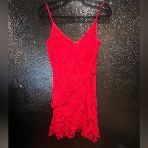 NWOT red lace cocktail dress small